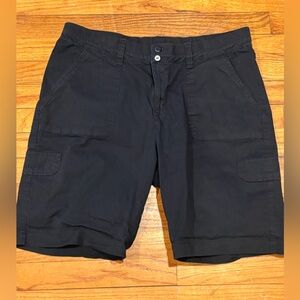 Lee Women’s Flat-Front Cotton Cargo Shorts Black 16 Medium
